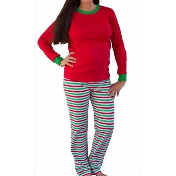 ARB Blanks Pajama Set Red Striped Green Size L - Picture 1 of 8